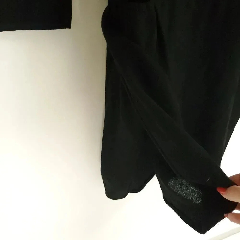 Valentino Boutique Vintage Dress Black Sz 38 US 4 Velvet & Wool Long Sleeves - Picture 13 of 16